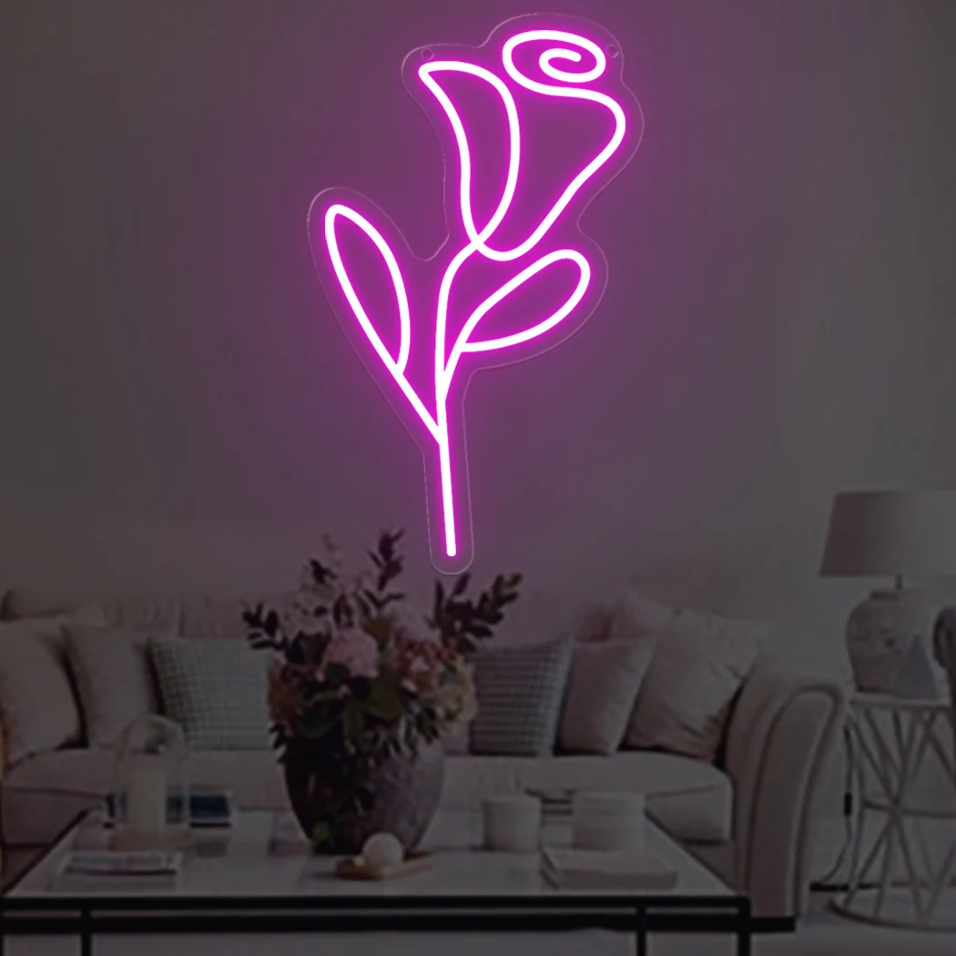 Luz de señal de neón rosa para boda, hogar, estudio, sala de estar, dormitorio, restaurante, decoración de letrero de pared, luz de señal luminosa Led