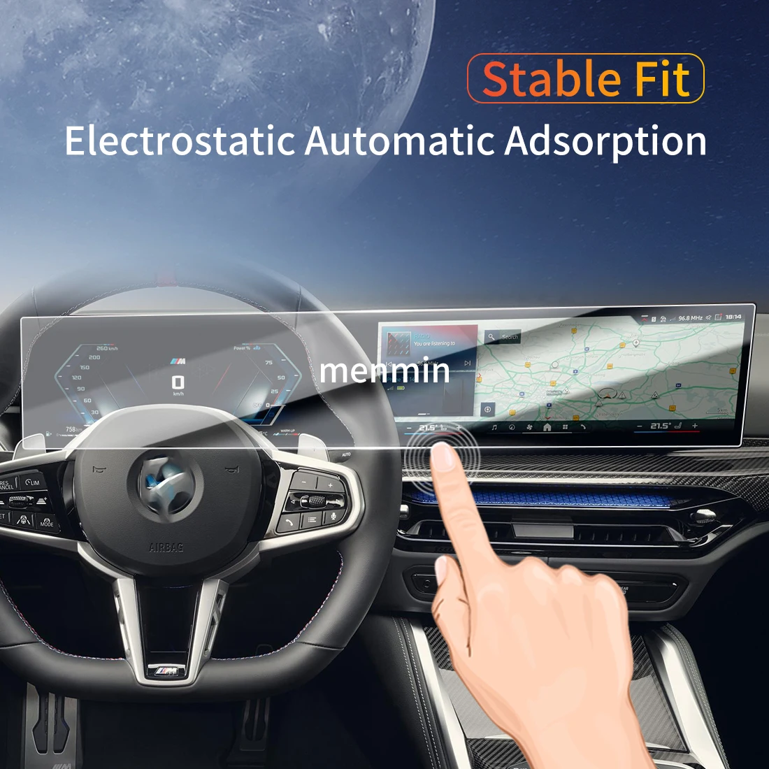 ملصقات السيارات داش Carplay مرآة واقي للشاشة عرض الزجاج المقسى طبقة رقيقة واقية مركبة For26 الأزرق For25 BMW4 سلسلة OB #4