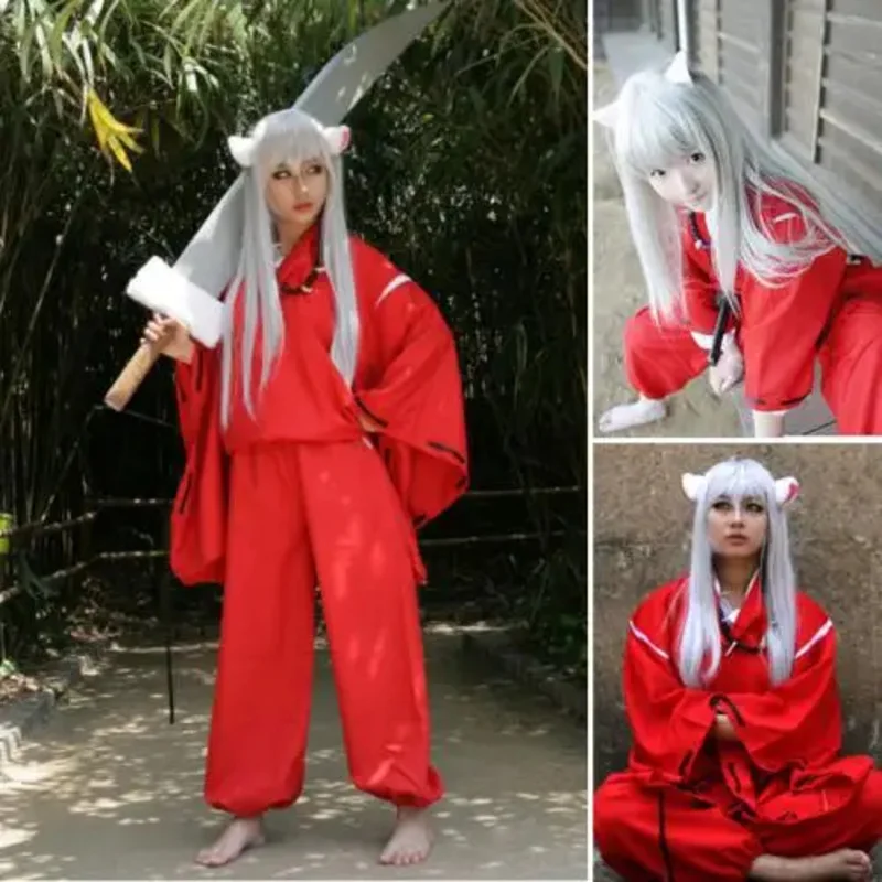 Anime Inuyasha Cosplay Kikyo Costume Couple Dress Higurashi Kagome Costume Lovers Halloween Carnival Costume for Kids Adult