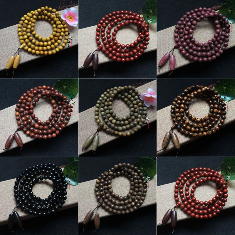 

Bestseller: Ebony, Rosewood, Green Sandalwood, Dzi Bead Style 108 Bead Buddhist Bracelet, Purple Sandalwood