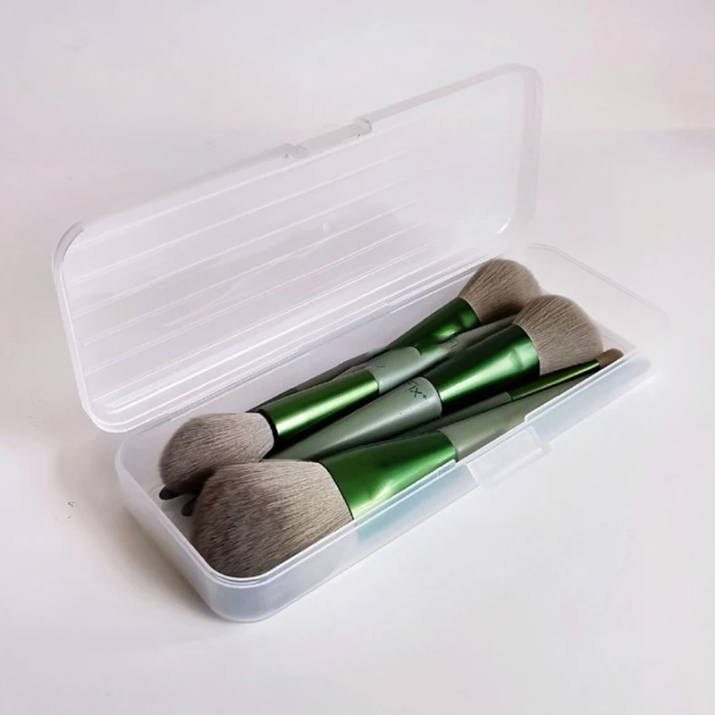 2 Sizes Cosmetic Storage Box Transparent Plastic Pen Holder Makeup Brush Storage Bucket Student Stationery Storage Box view 4