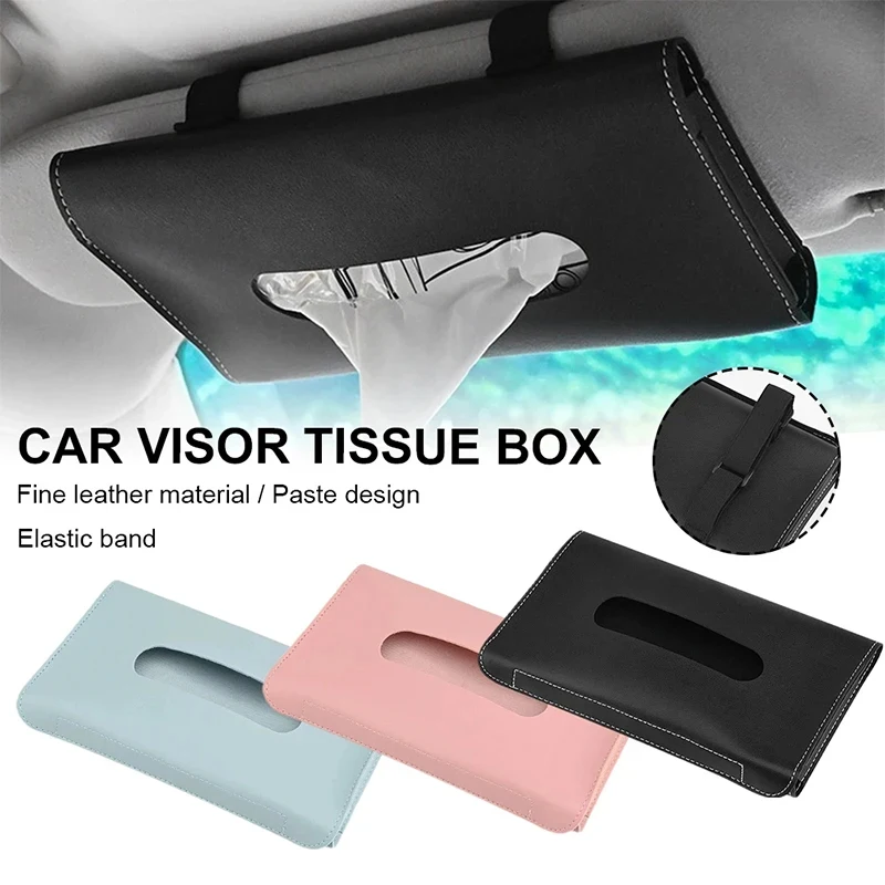 Elegant & Convenient Car Tissue and Mask Holder: Universal Sun Visor Attachment, Hygiene On-The-Go, Enhances Interior Decor
