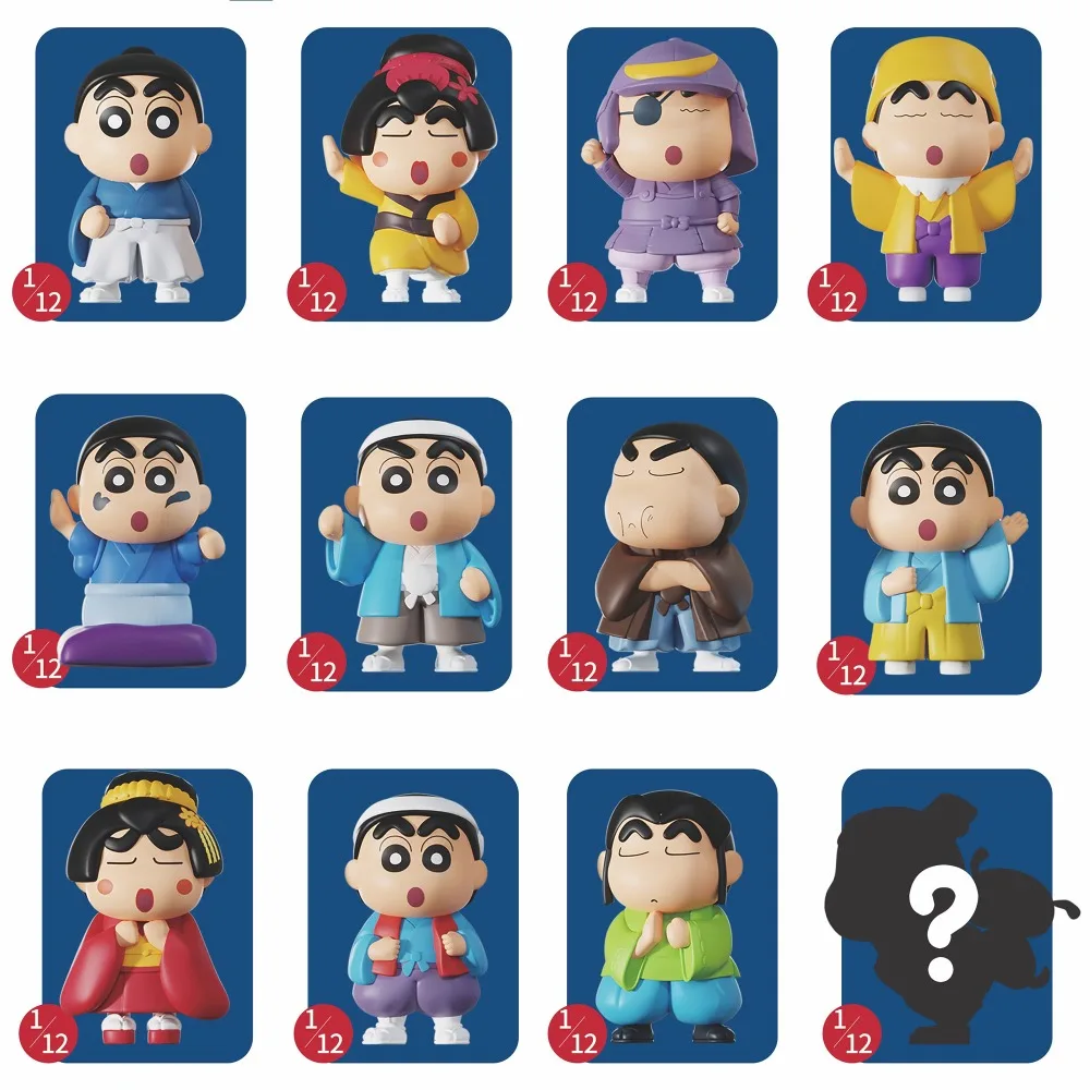

Shinchan Crayon Blind Box Kimono Series Anime Figure Collection Micro Scale Figure with Traditional Costume Kawaii Desk Decor