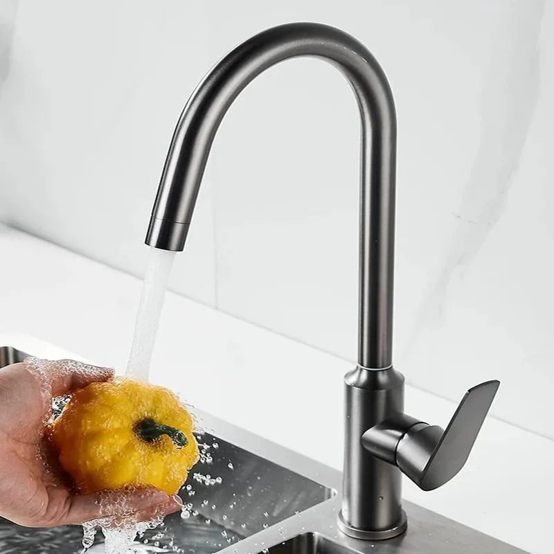 

Stainless steel Thickened Kitchen Faucet Large Bent Pipe Single Handle Hot And Cold Mixer Water Tap Bathroom Faucet