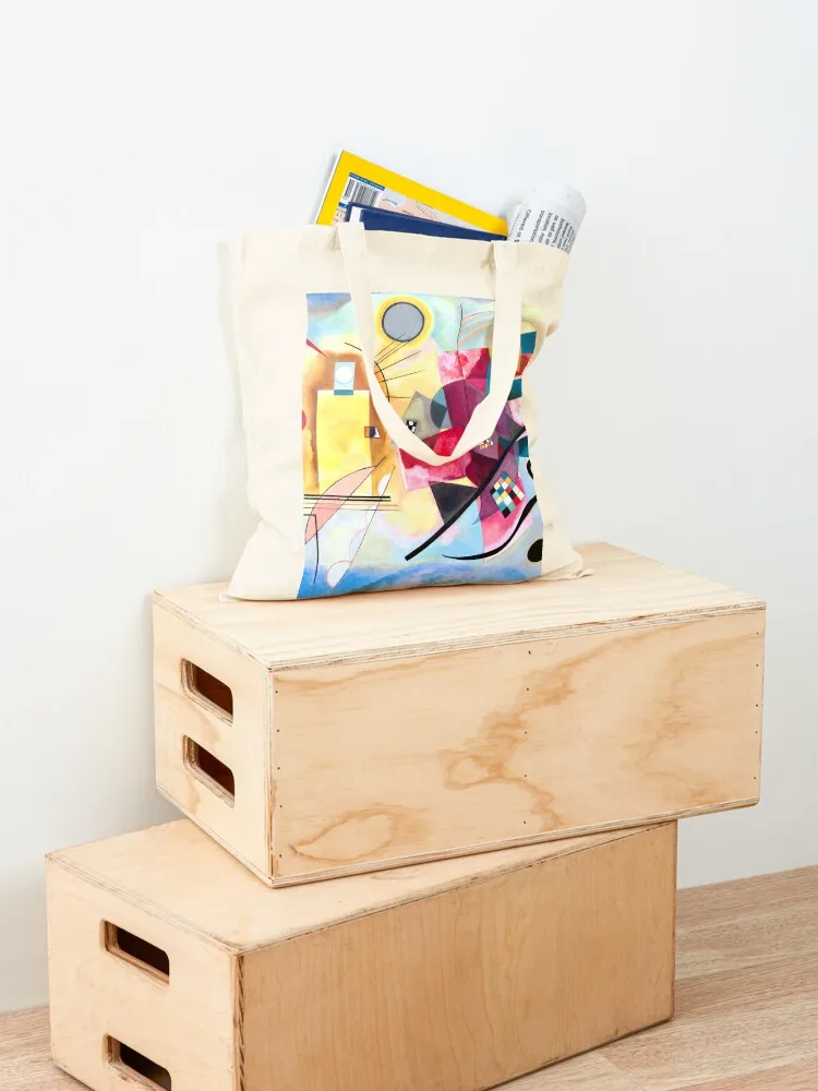 فاسيلي كاندينسكي - حقيبة حمل باللون الأصفر والأحمر والأزرق، حقائب توصيل مجانية، حقائب يد للنساء، حقيبة قماش #4