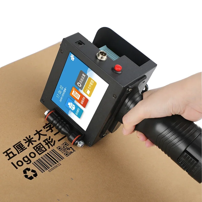 Commercial 5cm Large Format Logo Inkjet Printer 50mm Expiry Date Batch Bar Code Imprinter Multi-line Handheld Printing Machine