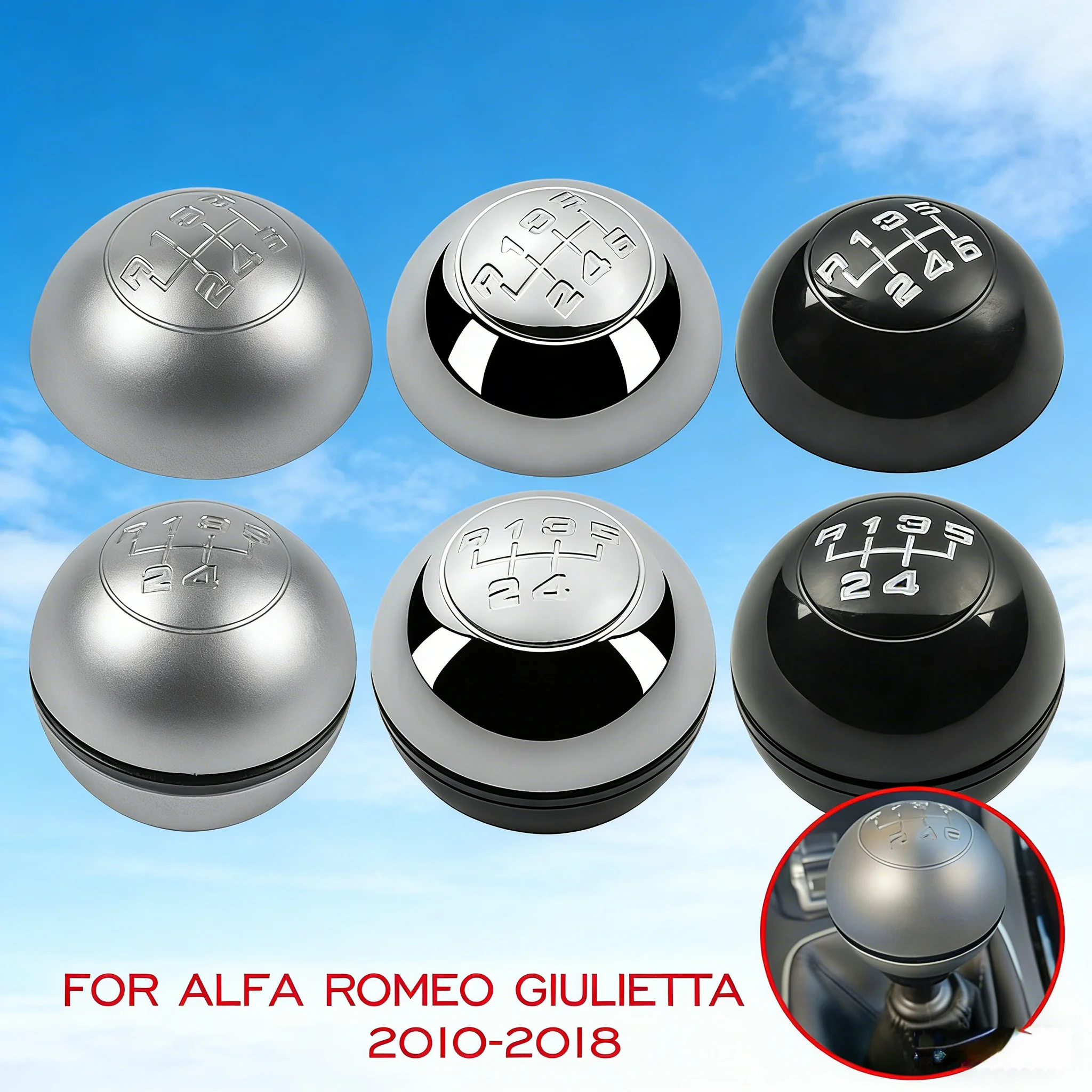 5 6 Speed Gear Shift Knob Handball Lever Shifter Cap Cover For Alfa Romeo Giulietta 2010 2011 2012 2013 2014 2015 2016 2017 2018