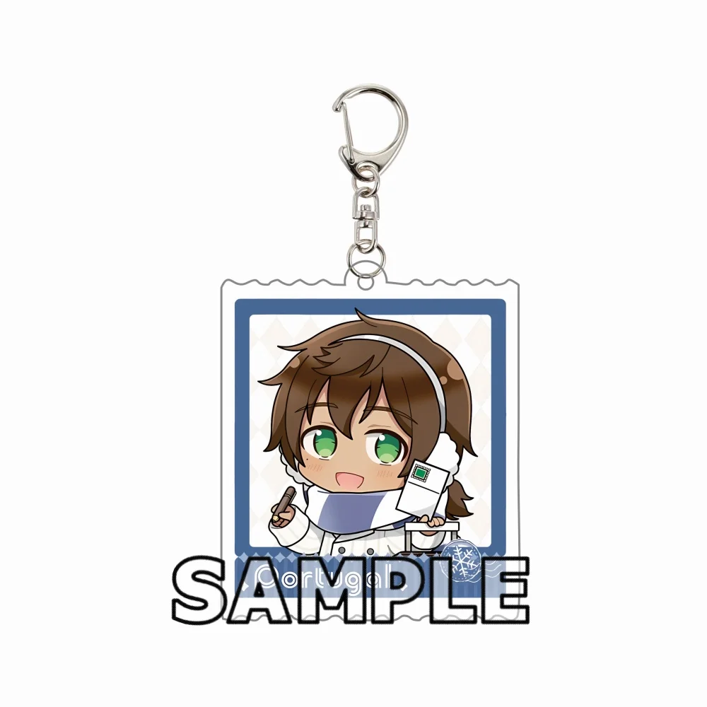6cm Hetalia Axis Powers Keychain, Anime Figure Pendant, World Stars Alfred Ludwig Kiku Feliciano Antonio Ivan Gilbert Collectibl