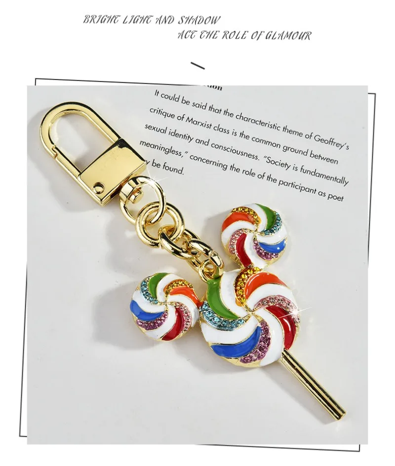 Pacotes de pirulito arco-íris fofos, acessórios para carro, pingentes de bolsa, chaveiros, pingentes de mochila doce