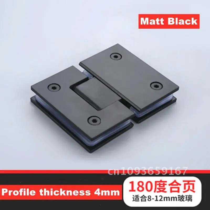 

Glass door hinge Glass bathroom clip 90 ° flat 304 matt black(XYGL-07) accessories thick solid shower room hinge extra