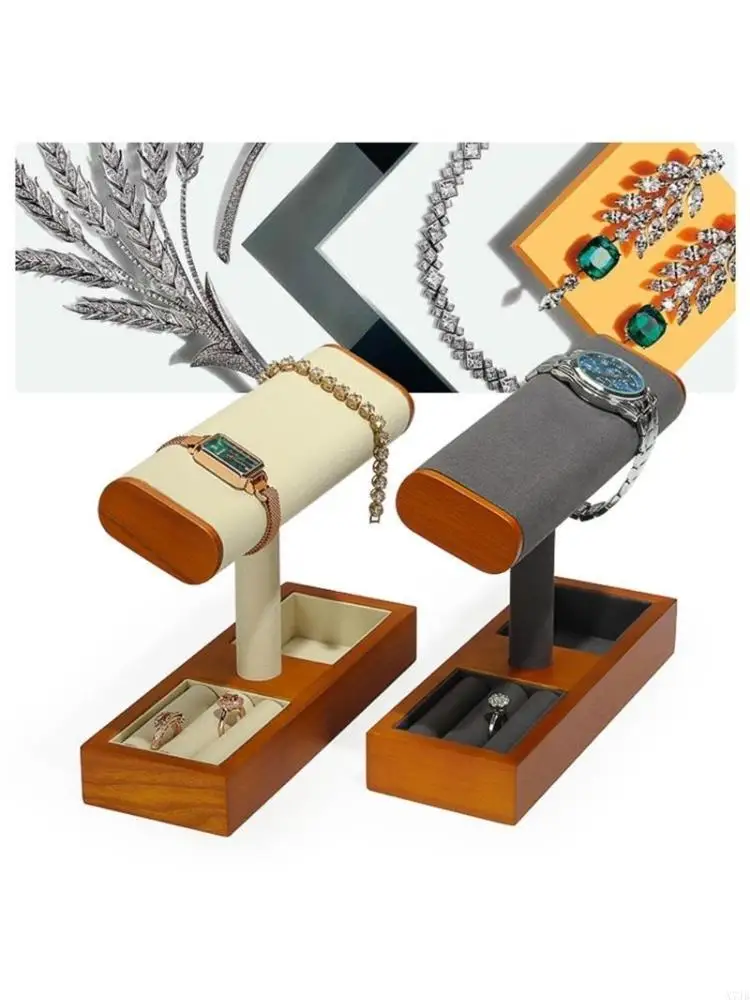 

Шикарная подставка для ювелирных изделий из цельного дерева, многофункциональная подставка для ювелирных изделий из цельного для