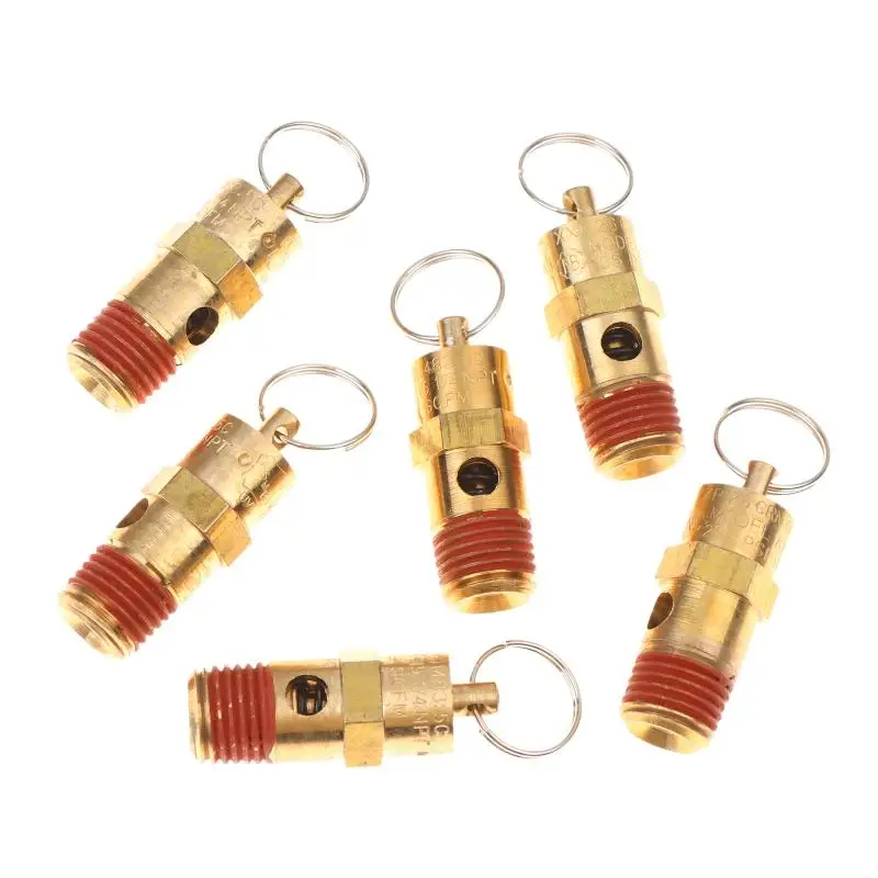 1/4 Inch Male NPT Air Compressor Safety Relief Valve Threaded Inlet High Pressure Release Valve for Workshop Equipment