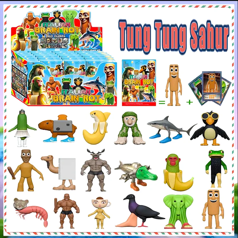 

Tung Tung Tung Sahur Figure Desktop Decoration Toy Articulated Tralalero Tralala Game Figure Ornament Funny Doll 3D Printed Toy
