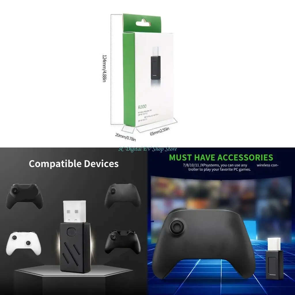 

E74D Эффективный приемник беспроводного контроллера с быстрым инструментом Простая установка Стабильная работа Простота для игр