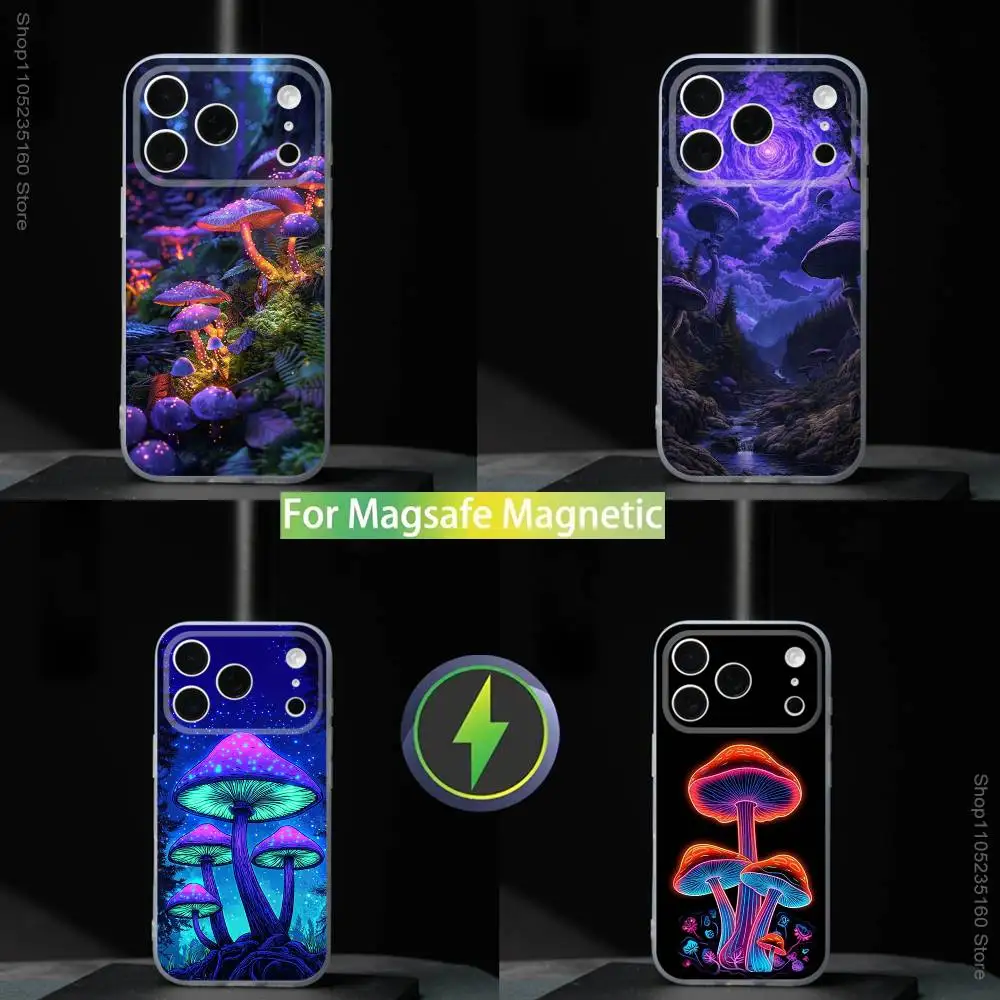 

Trippy Art M-Mushroom Phone Case For iPhone 17,16,15,14,13,12,11,Pro,Max,Plus,Mini,SE4,E For Magsafe Wireless