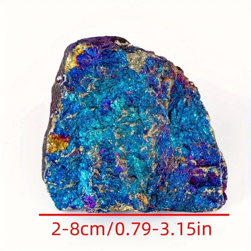 1pc Raw Chalcopyrite Crystal- Peacock Ore Stone with Iridescent Play-of-Color, Home Decor