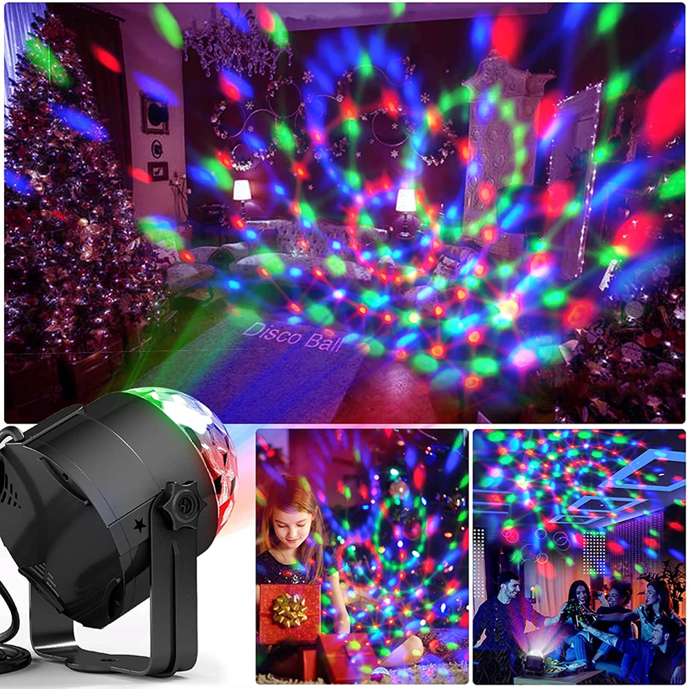 Imagem -05 - Luz de Palco Usb com Projetor Laser Rgb Som Ativado Disco Rotativo dj Party Magic Ball Mini Lâmpada Estroboscópica Home Ktv Christmas Show