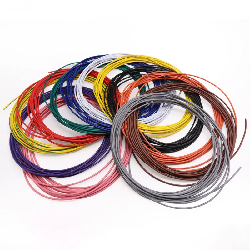 Fio De Cobre Eletrônico De Silicone Flexível, Cabo Resistente A Alta Temperatura, Fio FEP, UL1332, 28 AWG, 26 AWG, 24 AWG, 22 AWG, 20 AWG, 18 AWG, 16 AWG, 14 AWG, 13 AWG, 12 AWG, 1M