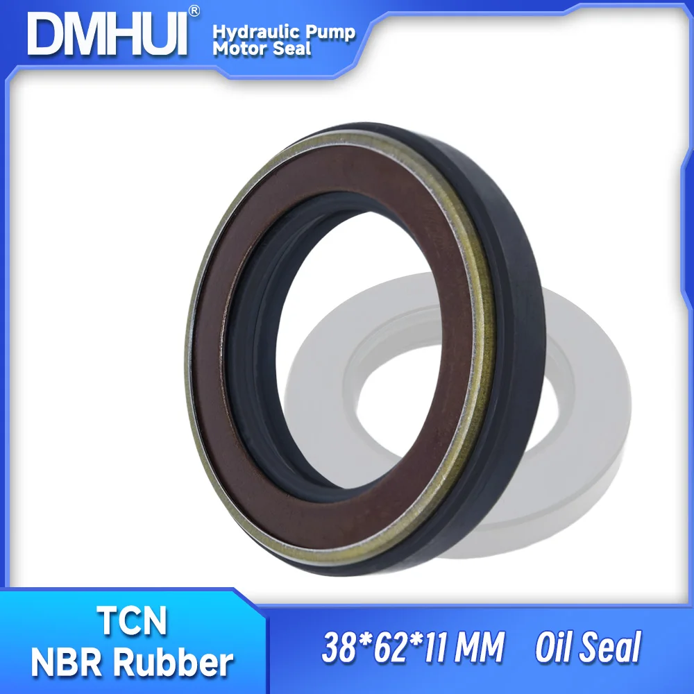 

DMHUI Hydraulic pump motor pressure skeleton oil seal 38x62x11mm TCN Type NBR Excavator motor oil seal ISO9001:2008