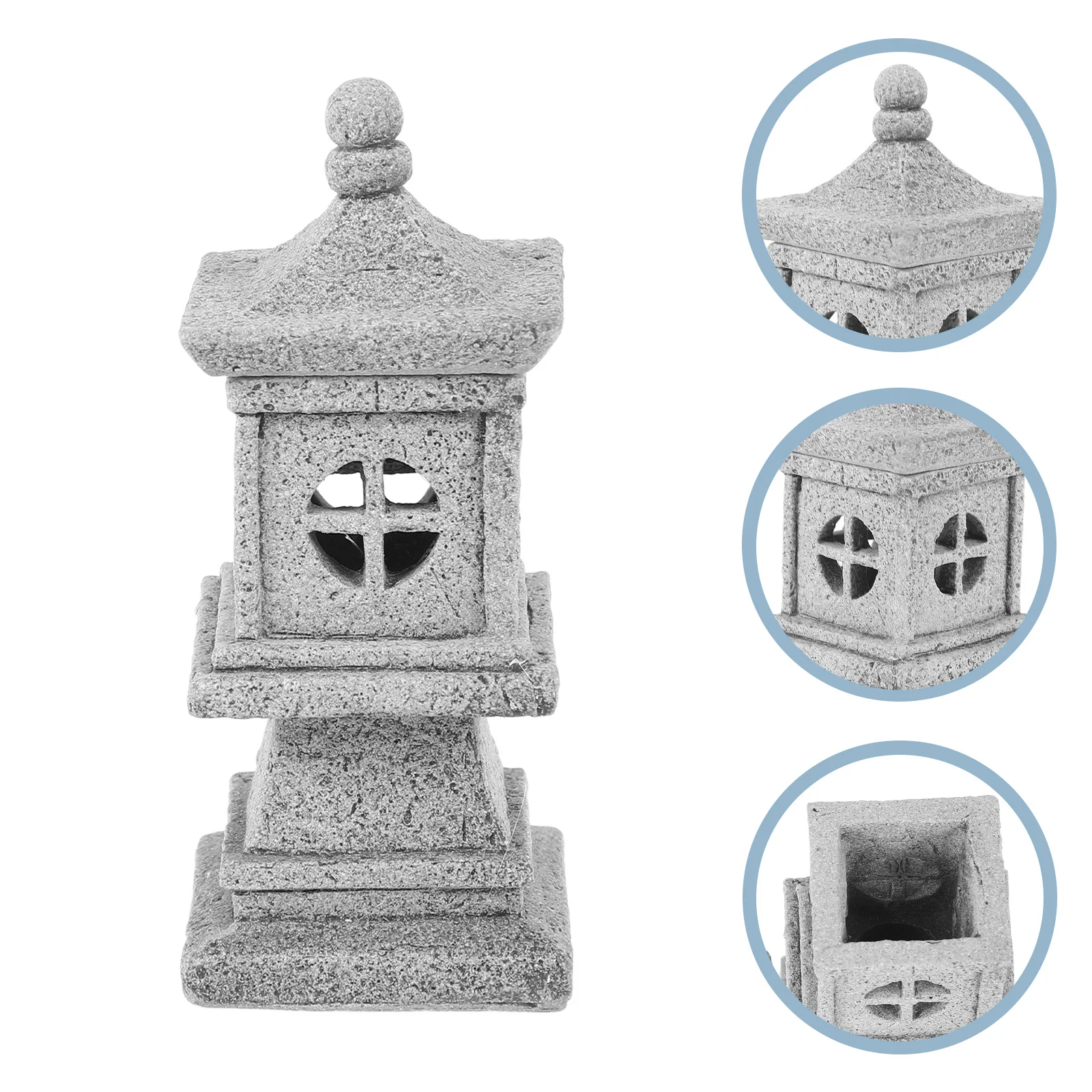 

1pcs Mini Stone Lantern Statue Miniature Pagoda For Garden Fish Tank Asian Zen Decor Bonsai Pavilion Ornament Outdoor Landscape