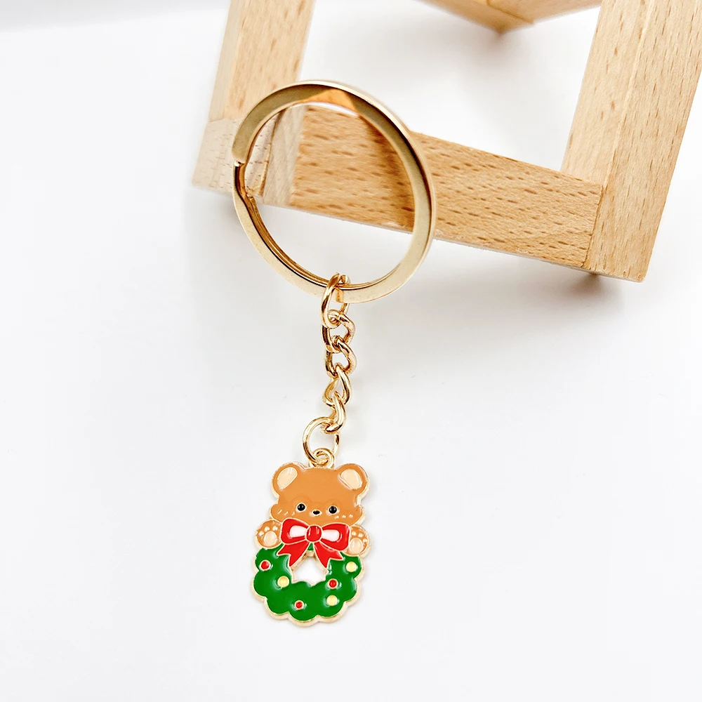 New Fashion Christmas Bear Gift KeyChain Key Chain Car Keyring Women Child Gift Jewelry