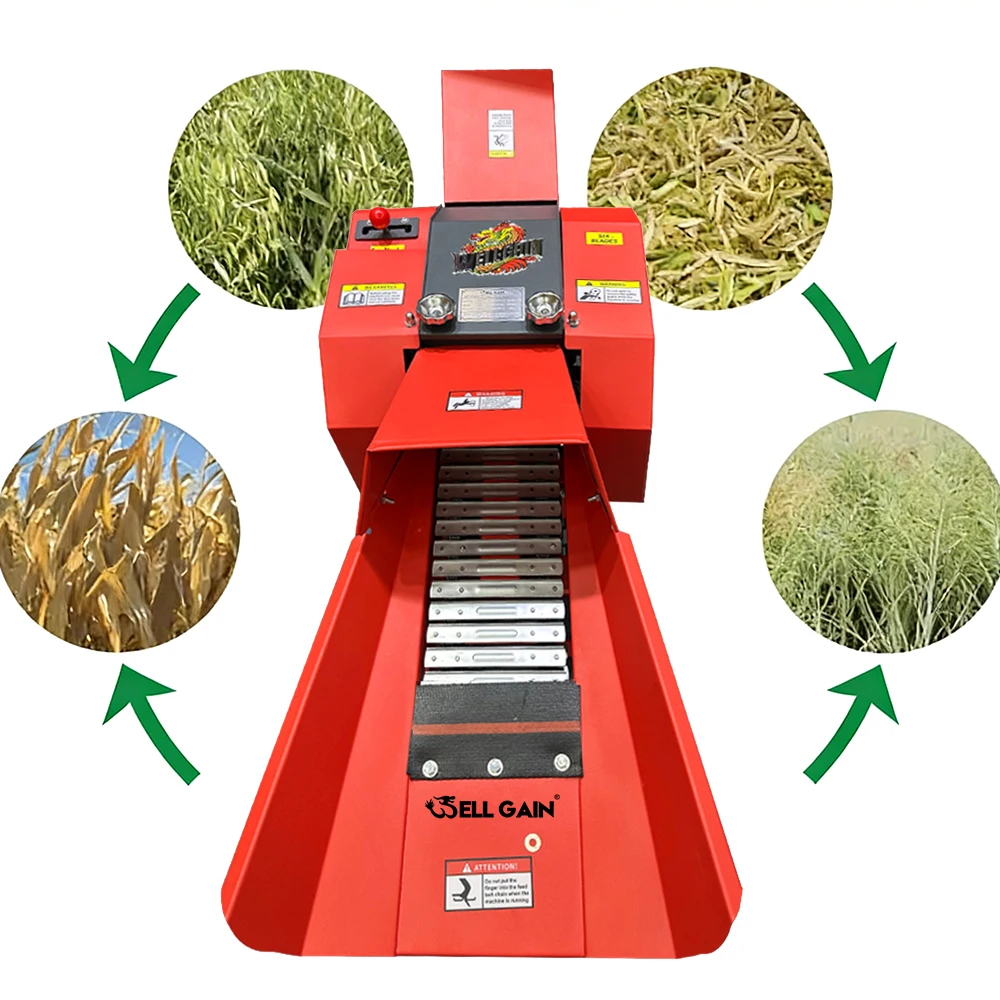 Electric Petrol Animal Feed Chaff Cutter Grass Chopper Machine Fruit Vegetable Crusher Forage Silage Grass Shredder Machine