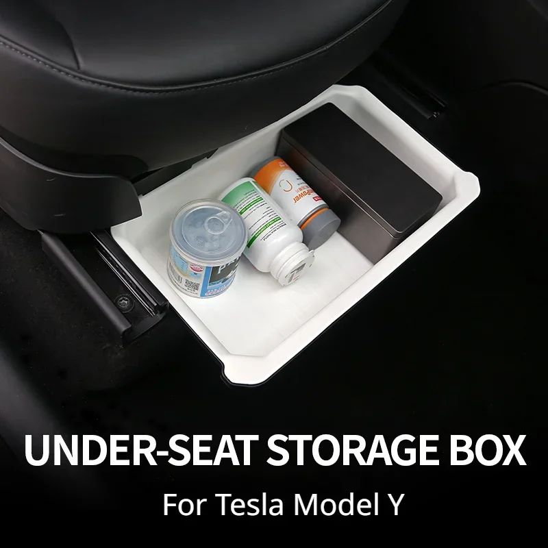 

Ящик для хранения под сиденьем для Tesla Model Y, двухслойный выдвижной водонепроницаемый силиконовый ТПЭ ящик, модные аксессуары для салона автомобиля