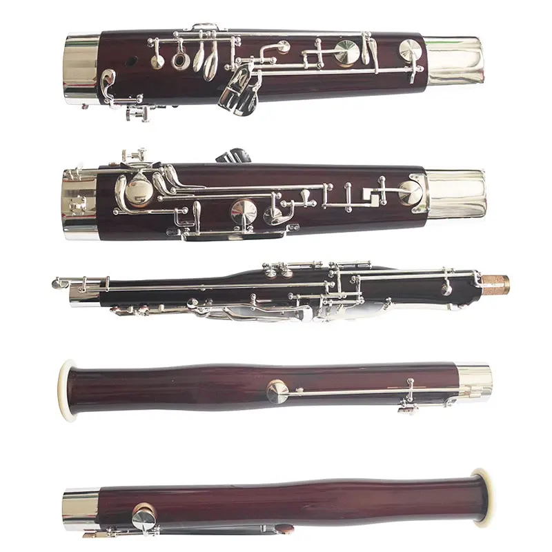 High quality professional performance grade silver plated button C-key maple bass oboe bassoon instrument