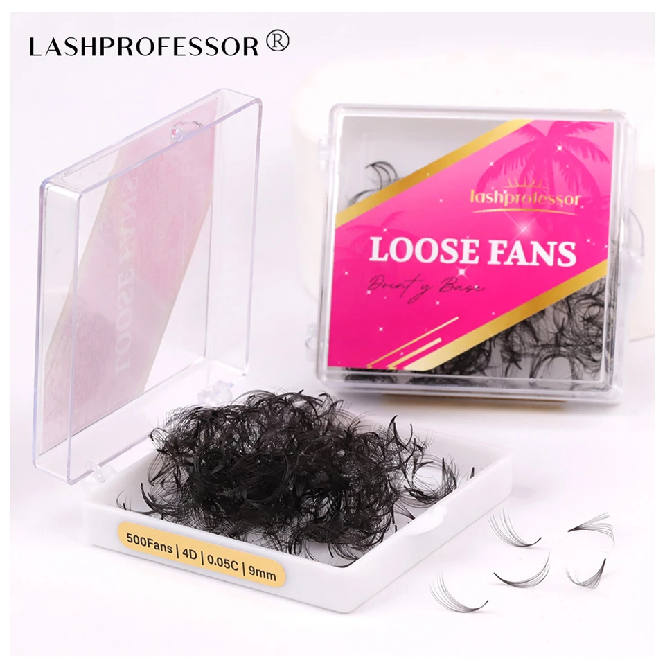 

Lashprofessor 300fans 500fans Loose Fans Eyelash Extensions 3D 4D 5D 6D Pointy Base Premade Sharp Stem Loose Fans Lashes Cilia