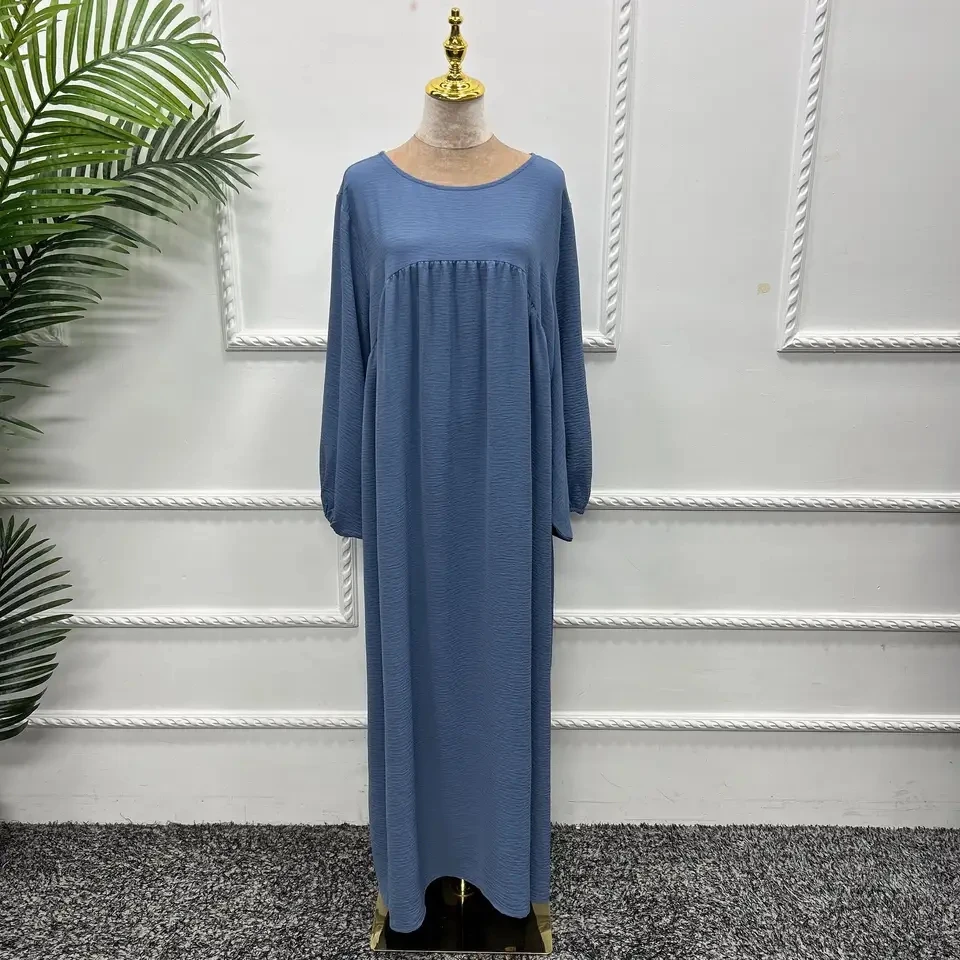 

Muslim Abaya for Women Balloon Sleeve Crepe Casual Islamic Clothing Hijab Long Dress Ramadan Dubai Turkish Modest Prayer Abayas