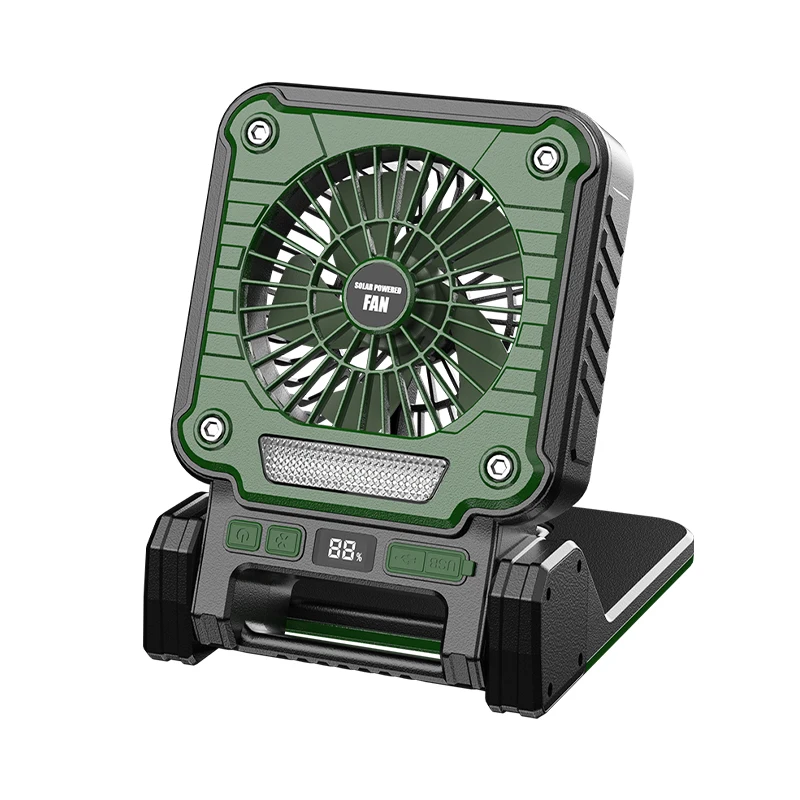Outdoor Solar Fan Light 8-uurs batterij Opvouwbare tentlantaarn Draagbare multifunctionele campinglamp Grensoverschrijdend Nieuw
