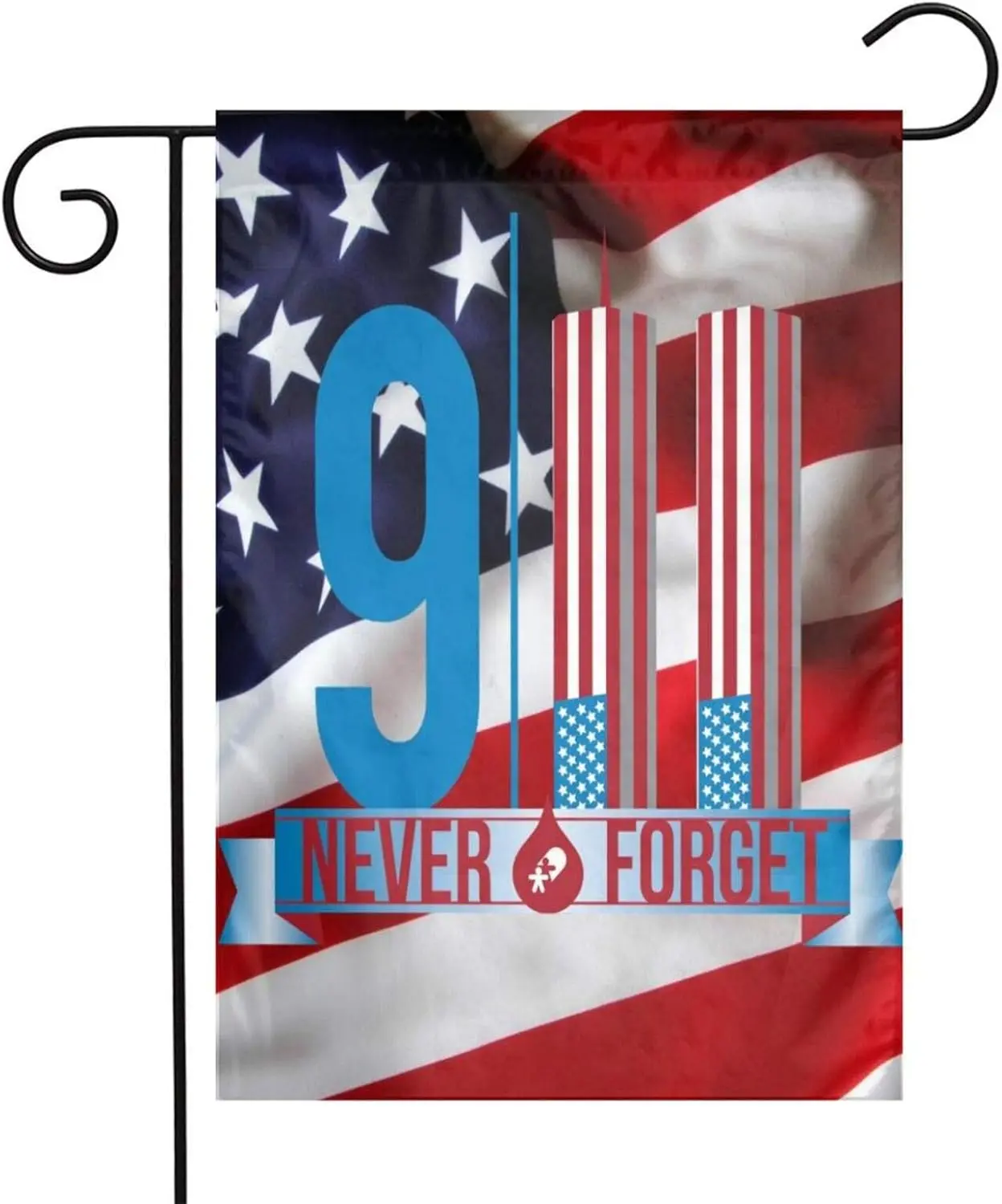 Outdoor 12x18 Inch Garden Flag Double Sided 9/11 Newer Forget Decorative Flag Fade Resistant Banner For Yard Lawn Home Decor