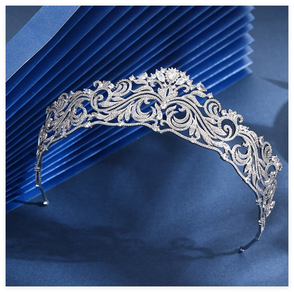 Cubic Zirconia Wedding Crowns For Queen Princess Bridal Tiara Crown For Pageant Women Diadem Prom Bride Hair Jewelry Headdress