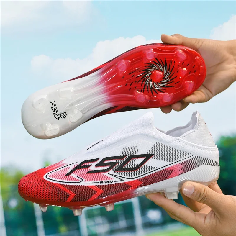 Neue Fußballschuhe für Herren, Sportschuhe, ultraleichte Outdoor-Fußballschuhe, Futsal, rutschfest, hochwertig, hoher Knöchelschutz, atmungsaktiv, für Wettkämpfe geeignet. – Detail 27
