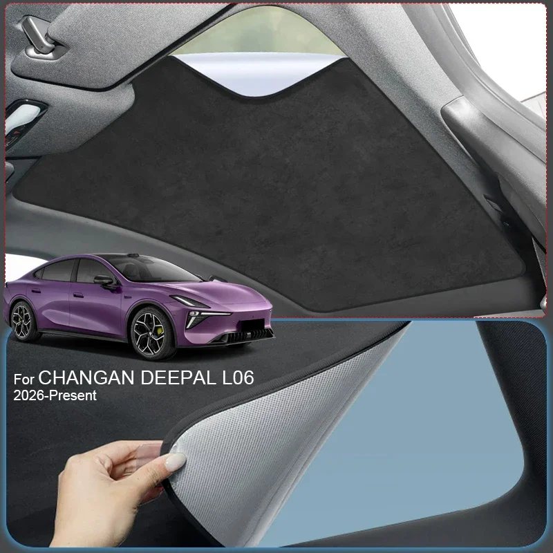 

Car Suede Fabric Anti-uvFor CHANGAN DEEPAL L06 2026-2027 Electrostatic Adsorption Sunroof Sunshade Auto Heat Insulation Skylight