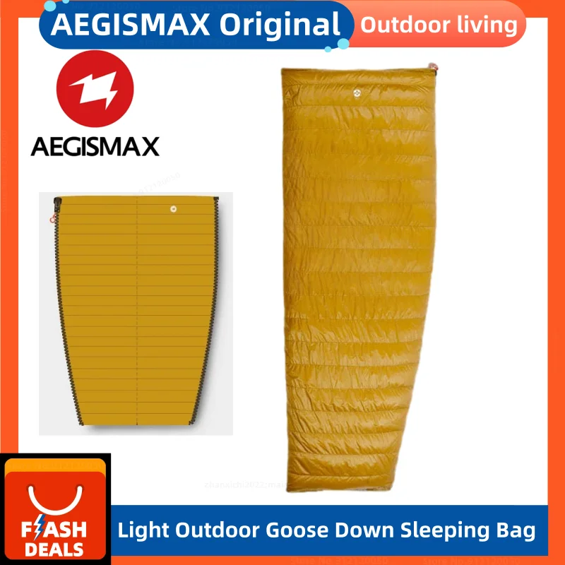 AEGISMAX Light Outdoor Goose Down Sleeping Bag 800FP Goose Down Nature Hike Ultralight Camping Hiking Sleeping Bag Envelope