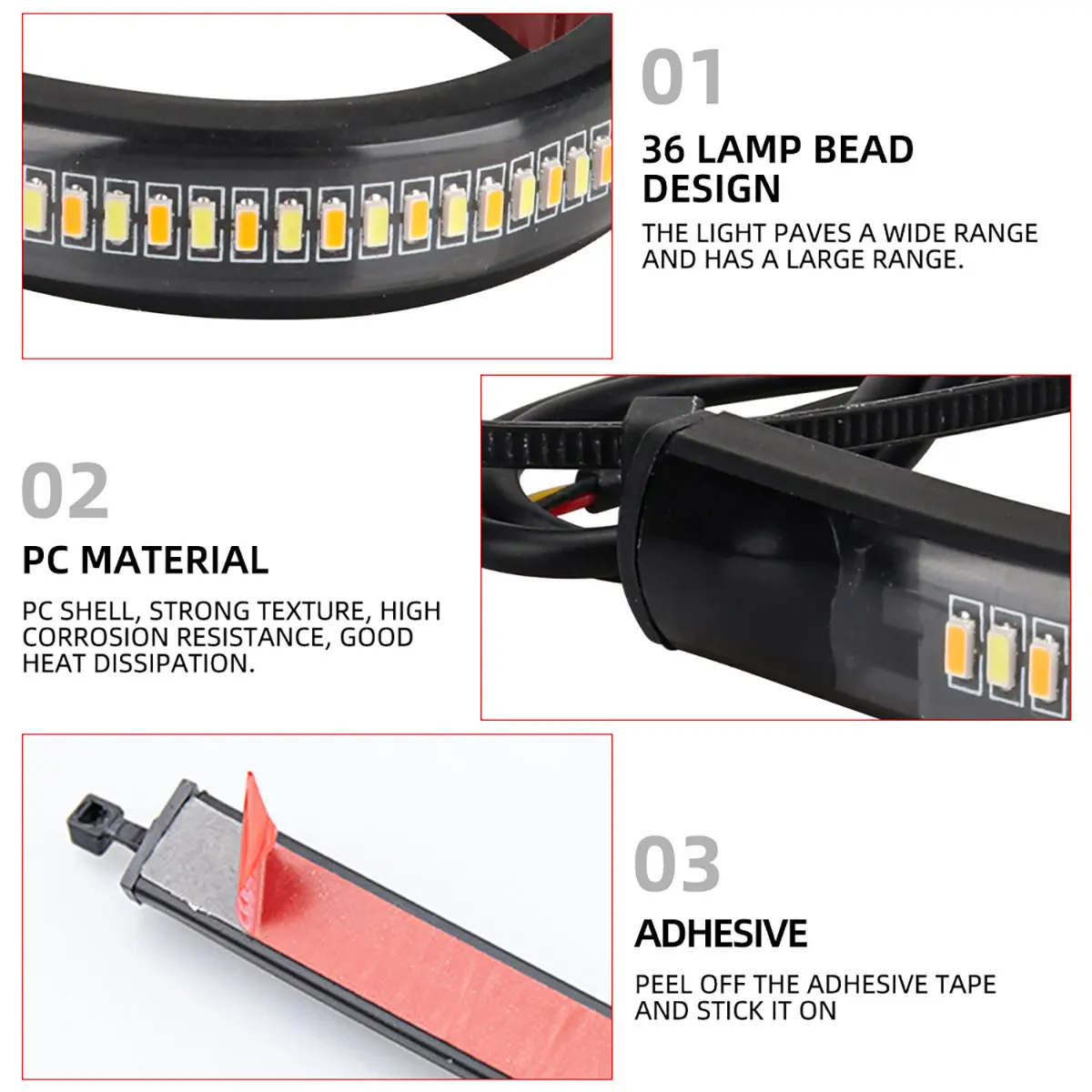2 قطعة 12 فولت LED دراجة نارية بدوره مصباح إشارة و DRL حلقة شوكة مصباح إضاءة طويل وامض الوامض العنبر الأبيض موتو المتعري اكسسوارات السيارات