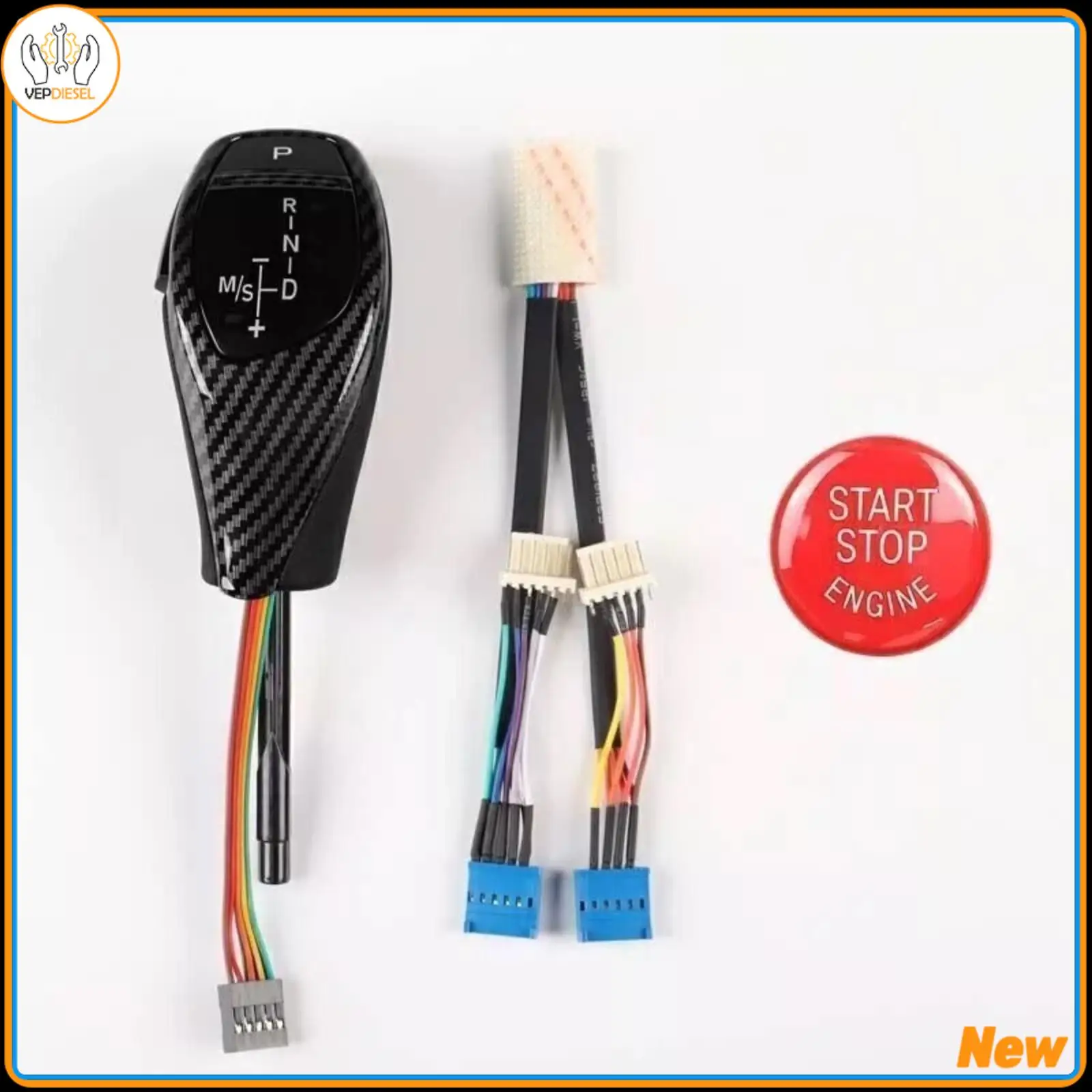 

Carbon Fiber Style Automatic LED Shift Knob Gear Shifter For BMW 1 3 Series E90 E92 E93 E81 E82 E84 Car Gear Shifter Accessories