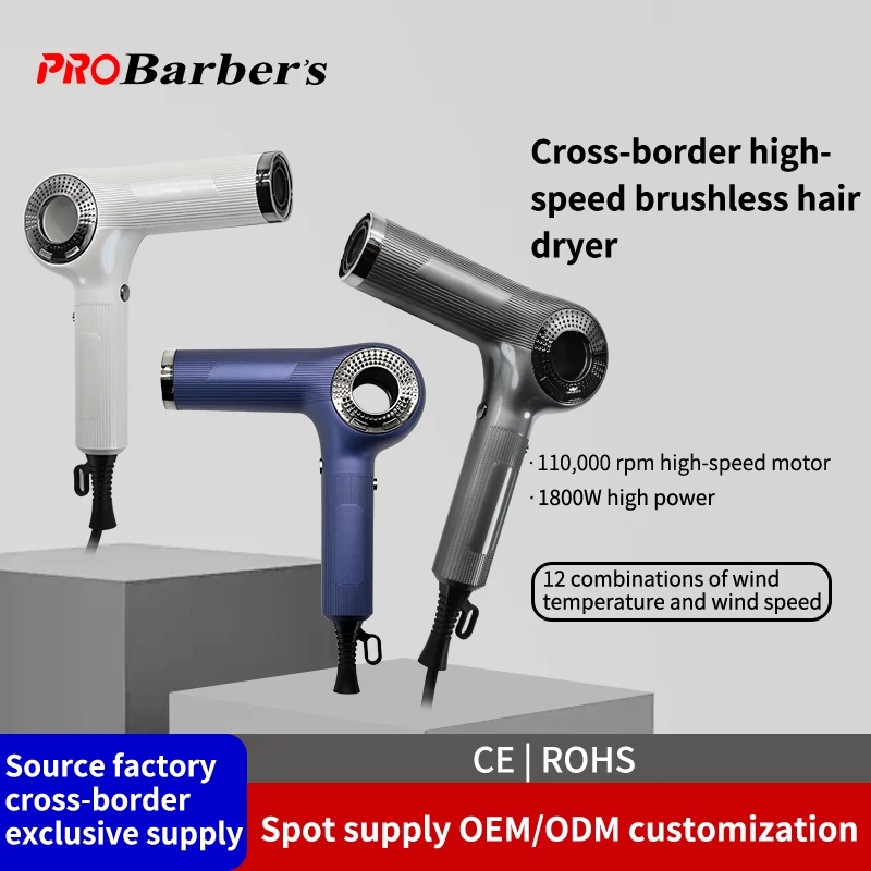 Hair Dryer Salon Professional Ultra Powerful Negative Ion Hair Dryer Fast Dry High Speed 110000rpm/min Brushless AC motor
