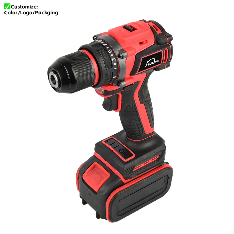 20V Variable Speed 3200RPM Cordless Electric With Brushless Motor Keyless Chuck OEM Customized Support Impact Screwdriver Drill