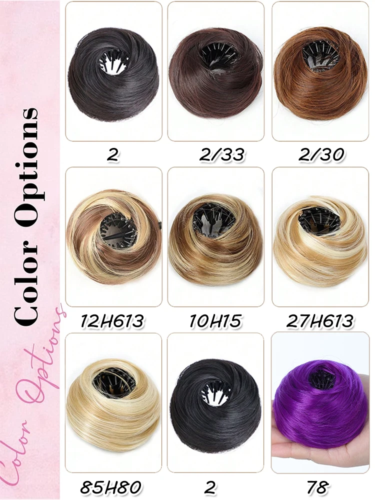 LM Synthetic Bun Chignon Hair Bun With Circle Elastic Clips Bird's Shaped Retractable Hairpieces Wig Hair Accessories