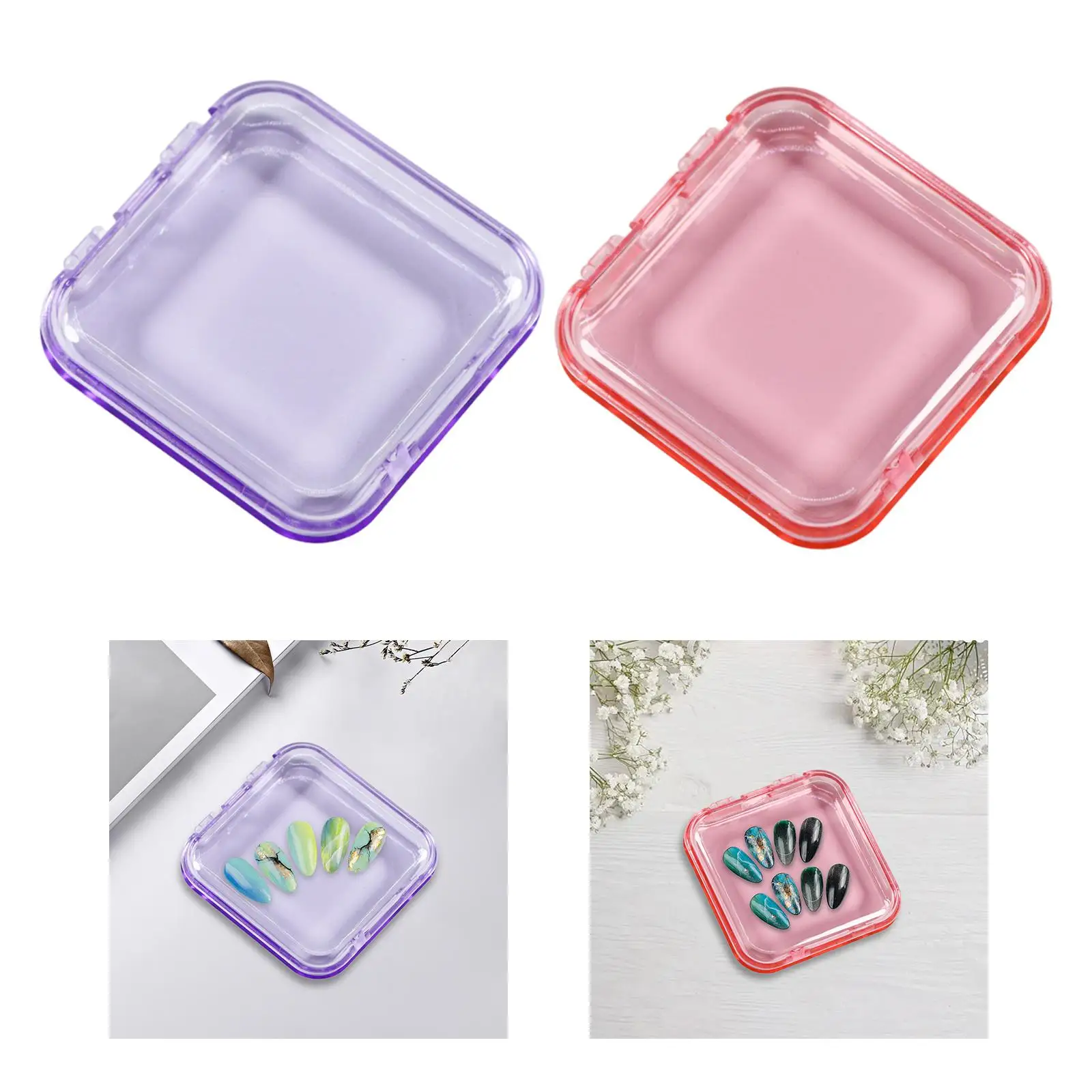 10Pcs Nail Storage Boxes Mini Nail Art Display Cabinet Artificial Nail Display Case Nail Tips Display Holder for Home Nail Salon