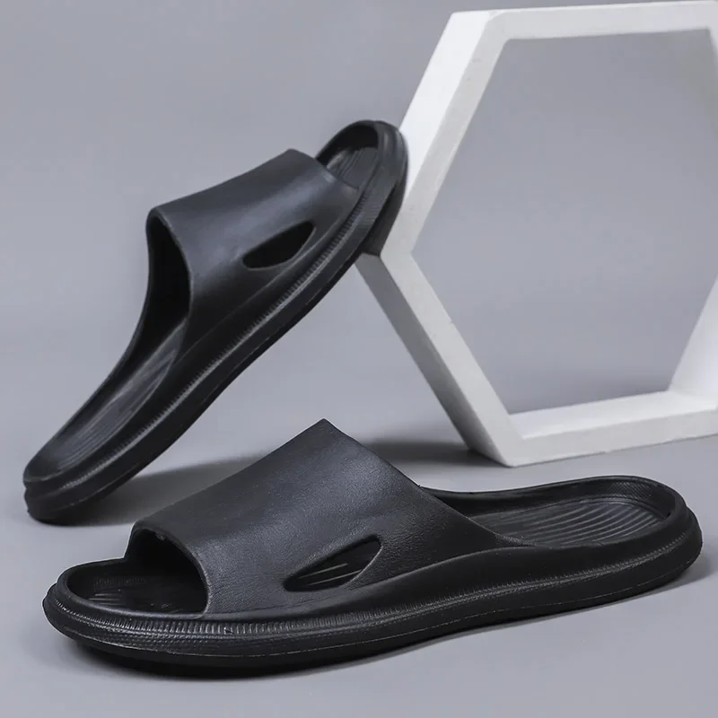 Soft Home Slippers Couple Summer Indoor Skid Proof Bathroom Slippers Sandals Hotel Solid Color Men Women Flip Flops Flat Shoes