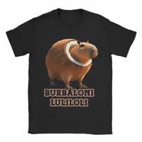 Burbaloni Luliloli T-Shirt Summer Capibarello Cocossini Brainrot Meme Cotton T Shirts Men Hip Hop Casual Tee Shirt Awesome Tees