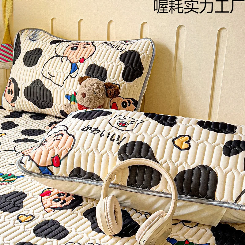 

Ice Silk Latex Pillowcase Summer Cooling Cover Soft Breathable Set for Sleeping Room Decor Pillow Core Protective Bed Cushions