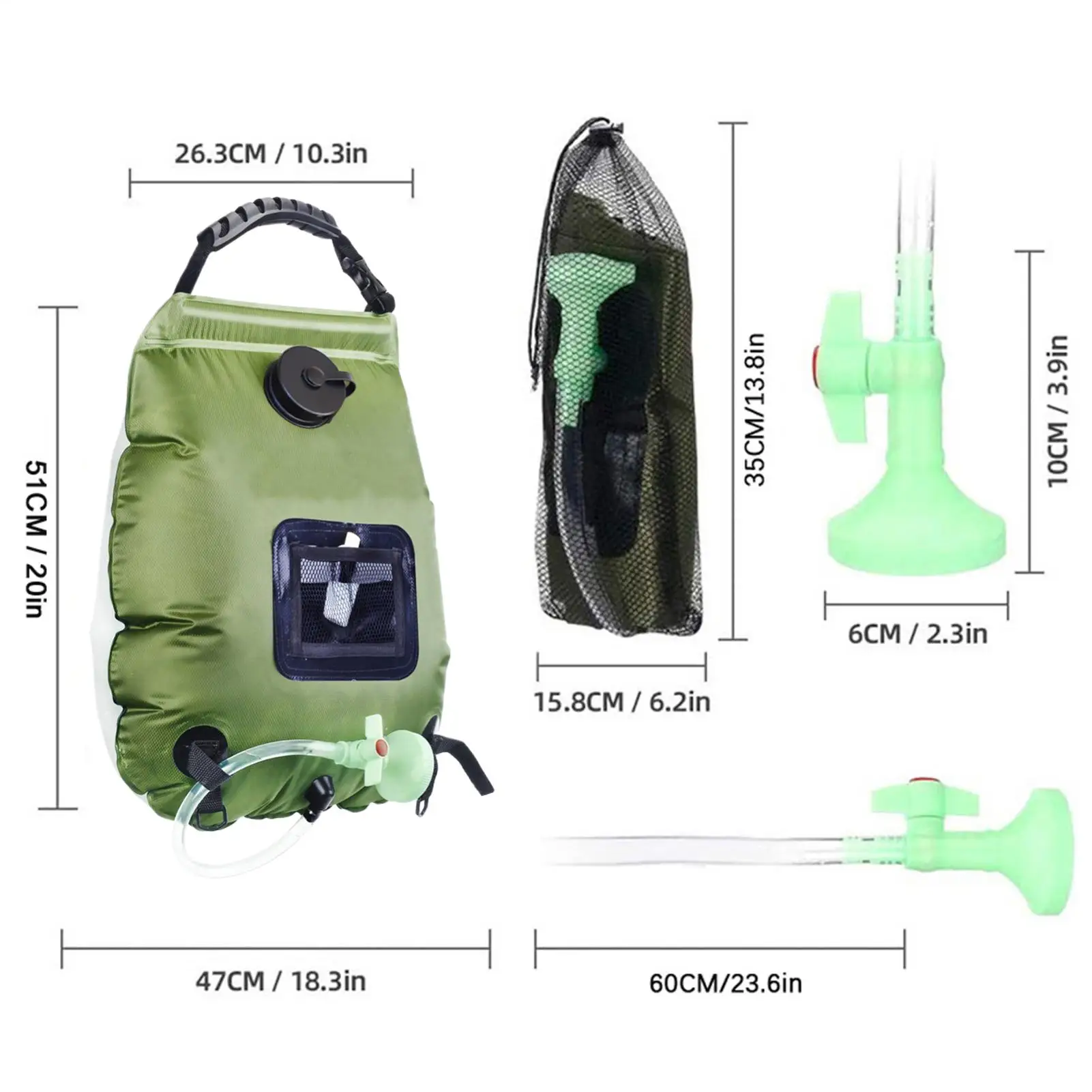 Portable Shower For Camping 5 Gallon/20L Removable Solar Bath Pouch With Shower Head And Hose Portable Shower Bag For Outdoor view 6