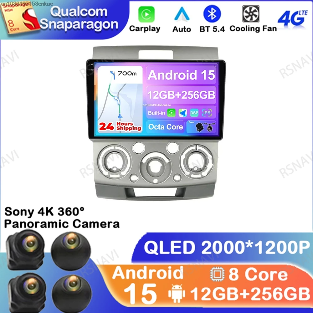 

Android 15 для Ford Everest Ranger для Mazda BT50 BT-50 2006-2011, стерео GPS 4G LTE QLED Qualcomm, авторадио, Viedo-плеер 5G WIFI