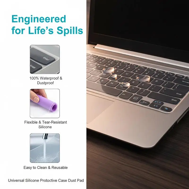 Universal Laptop Keyboard Protector High Transparency Waterproof Thin Dustproof Film for 13-17 Inch Notebooks Travel Use