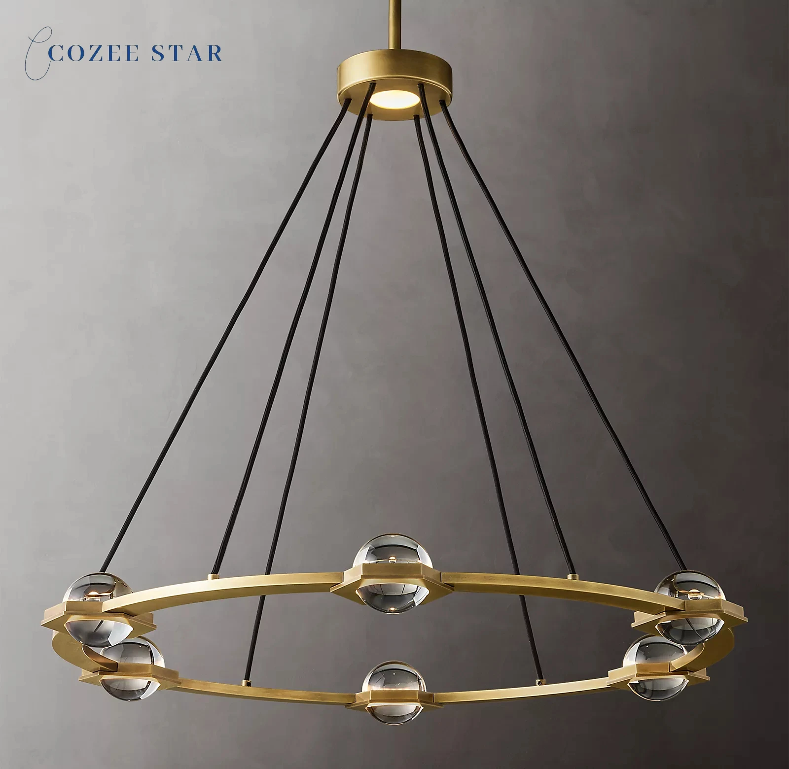 

Éclatant Round Chandelier Modern Crystal Chandeliers LED Ring Living Room Bedroom Kitchen Island Pendant Lights Fixture