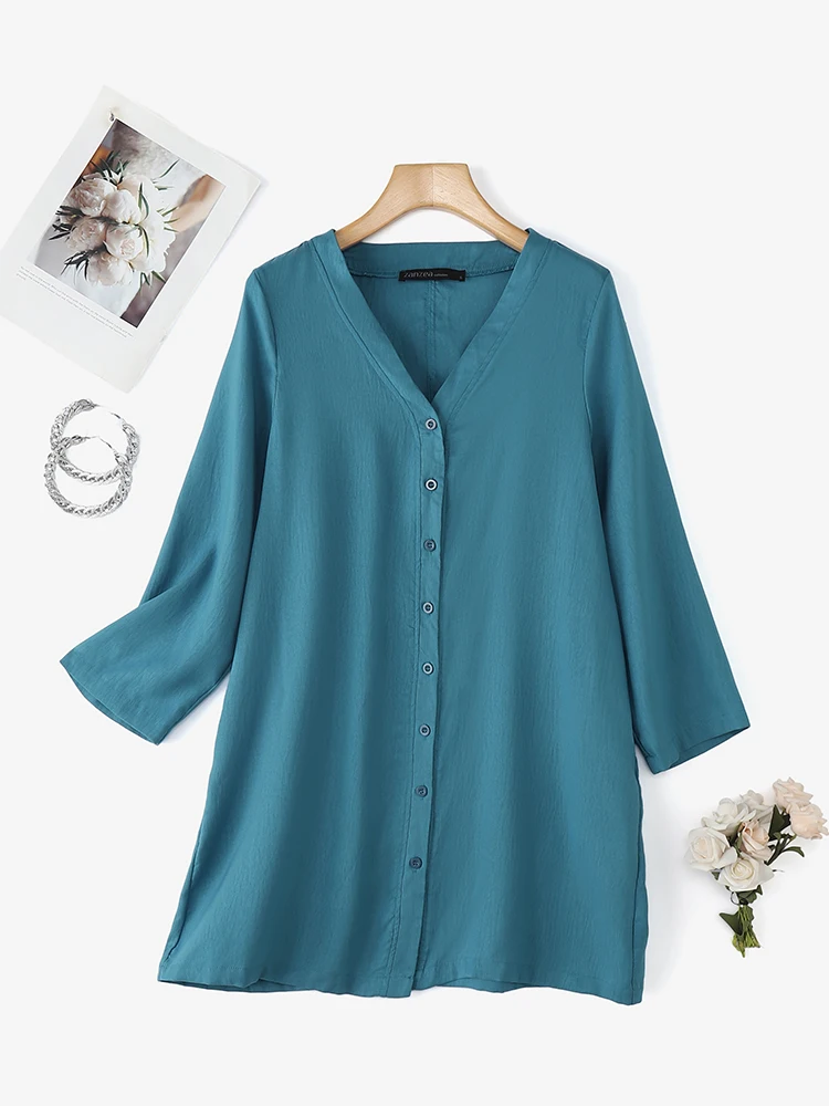 2025 herbst Strickjacke ZANZEA Frauen Vorne Offen Kimono Dünne Mäntel Casual Langarm Blusen Weibliche Cover Up Solide Lange Strickjacken